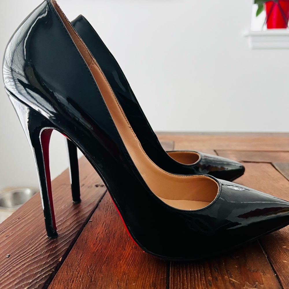 Christian Louboutin Pigalle Follies black patent leather pumps
